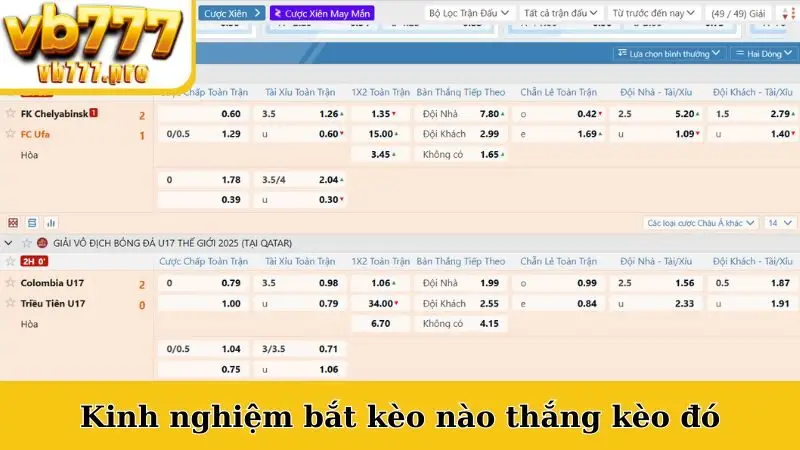 Kinh nghiệm bắt kèo nào thắng kèo đó