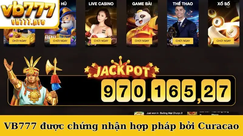 VB777 được chứng nhận hợp pháp bởi Curacao